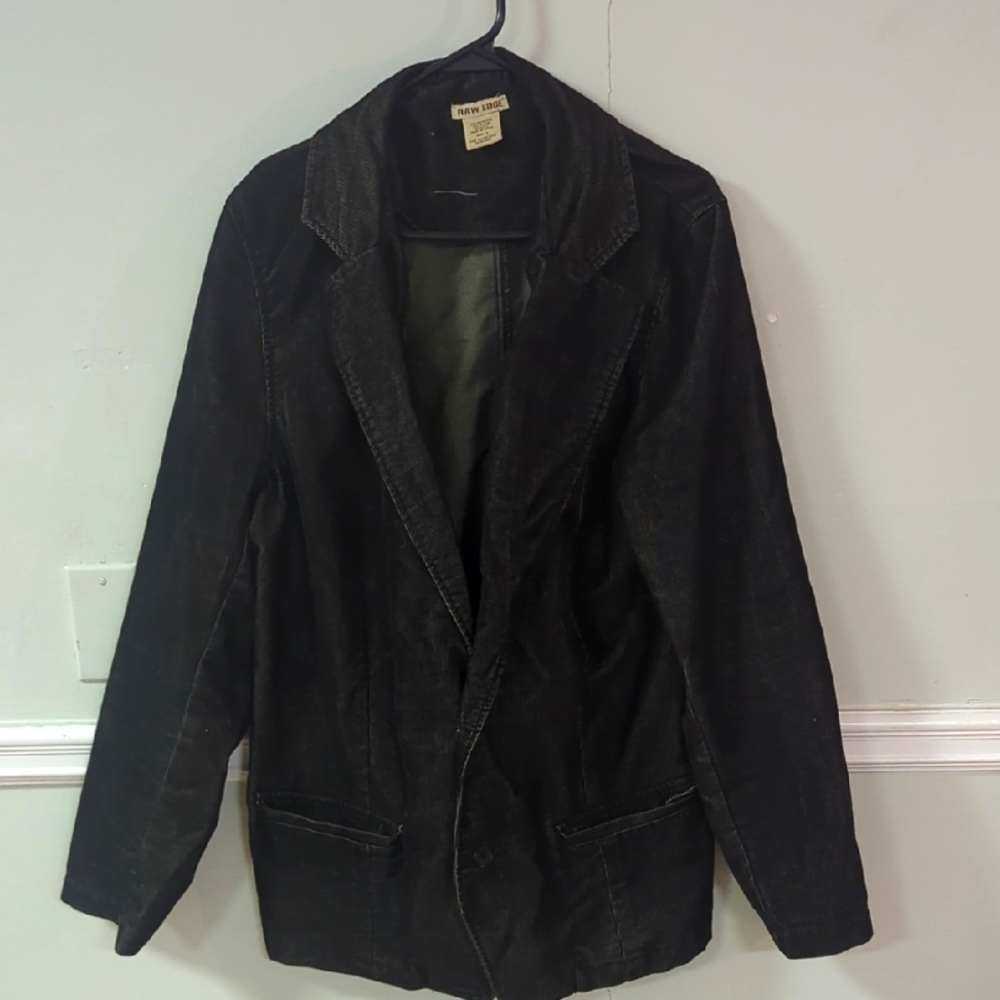 Raw Edge Business Casual Black Corduroy Blazer